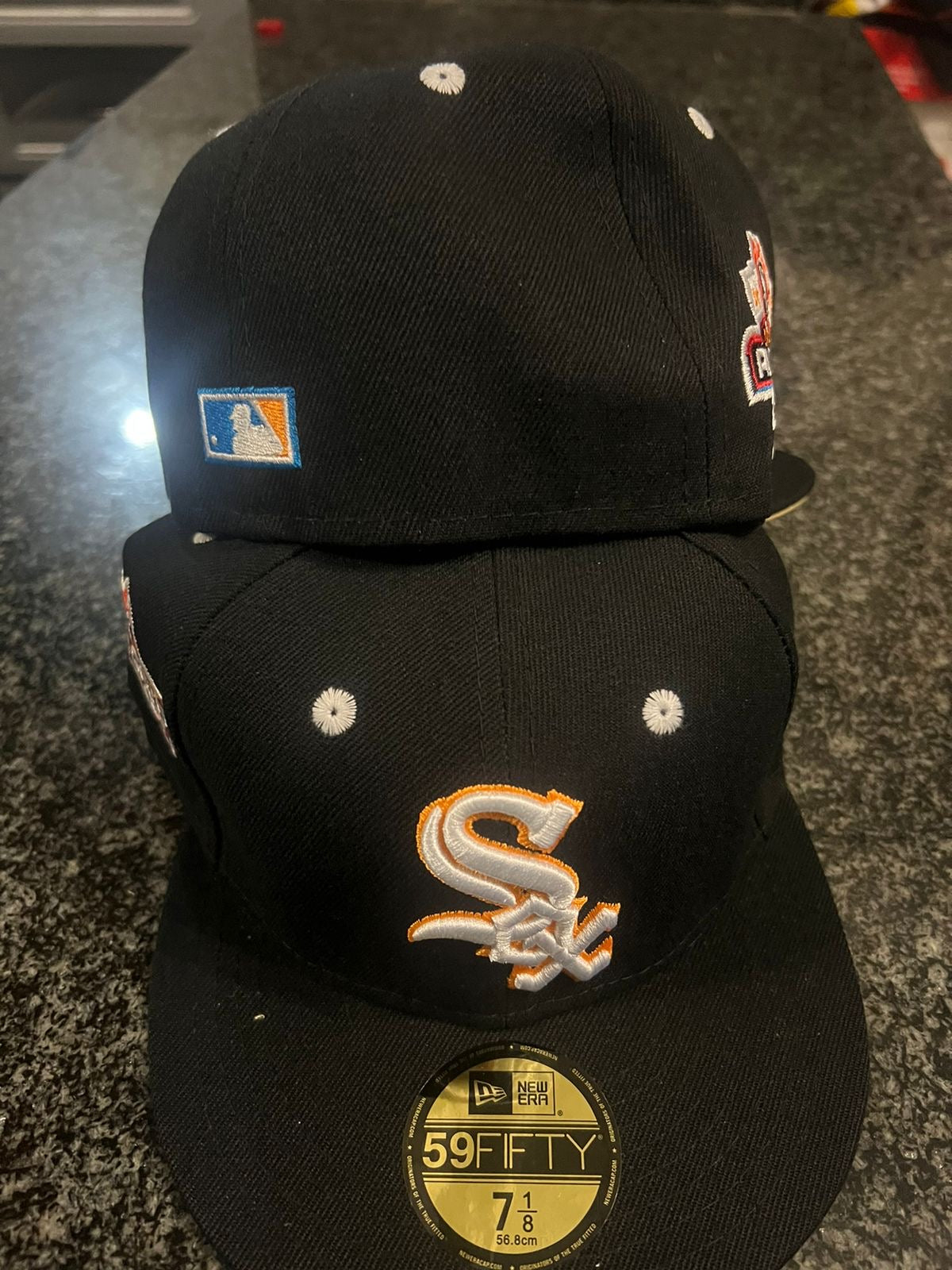 Black and orange Sox fitted cap