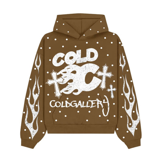 TheColdGallery Rhinestone Hoodie Brown