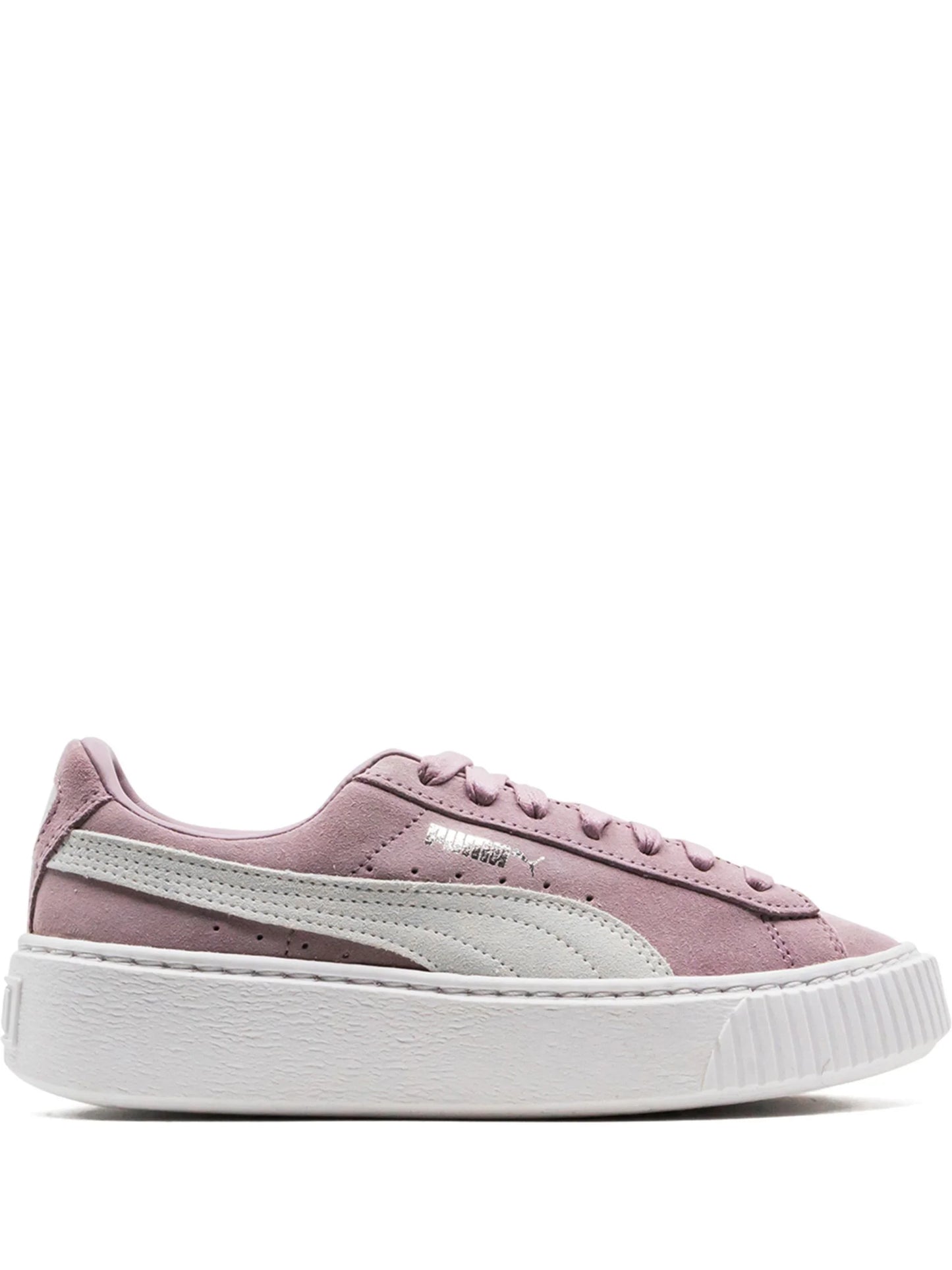 PUMA SUEDE PLATFORM SNEAKERS 'PINK + WHITE'