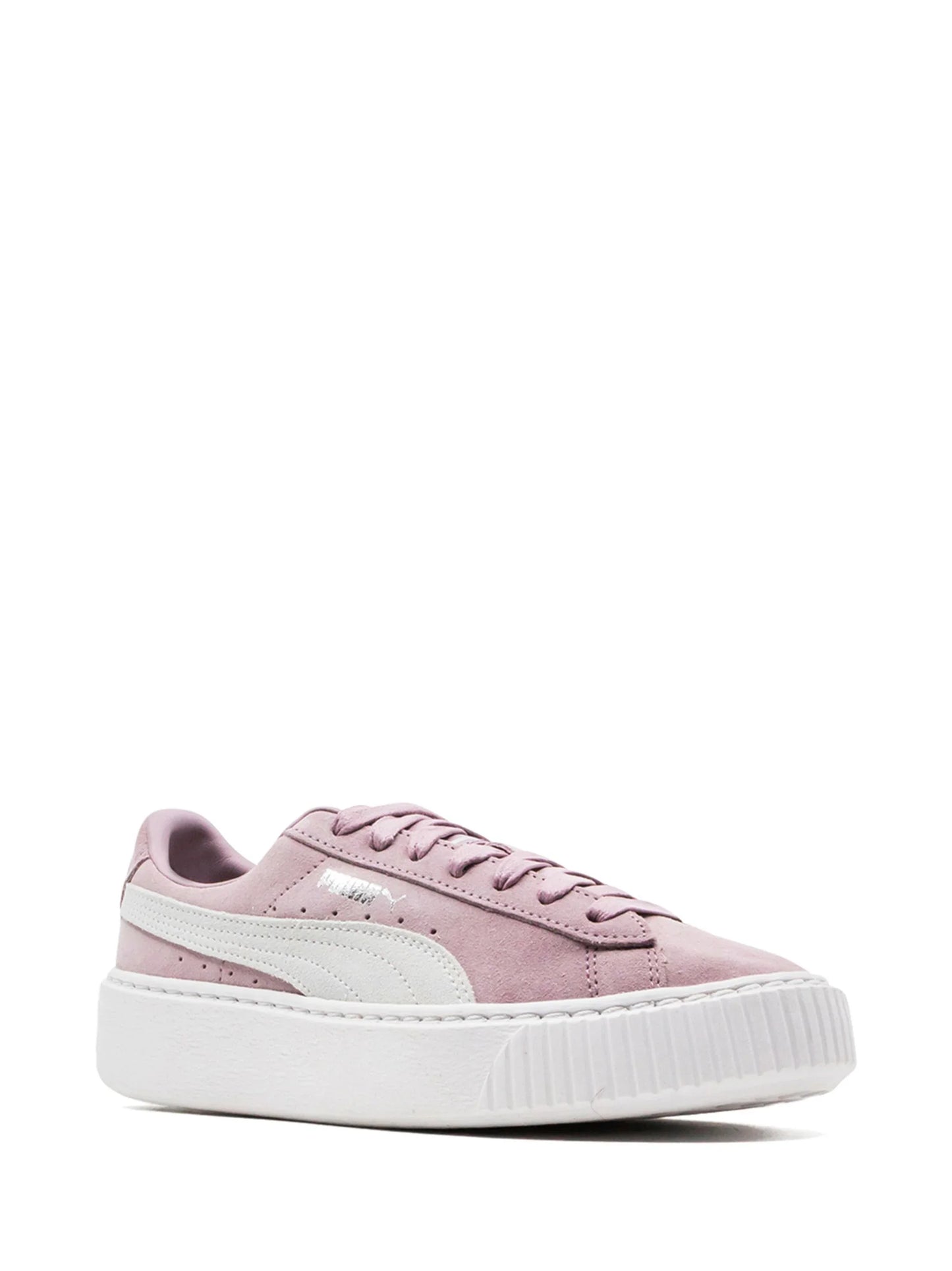 PUMA SUEDE PLATFORM SNEAKERS 'PINK + WHITE'