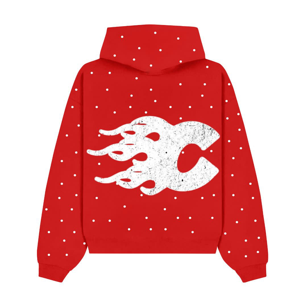 TheColdGallery Rhinestone Hoodie Red