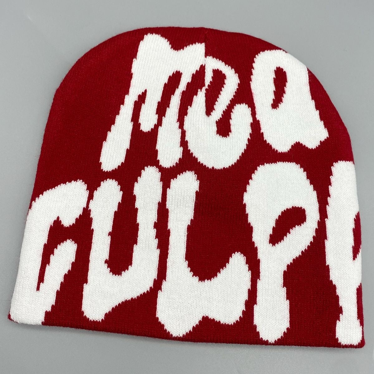 Mea Culpa Beanie red & white