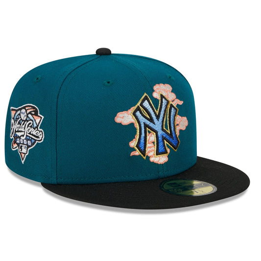 NEW ERA 59FIFTY MLB NEW YORK YANKEES CLOUD SPIRAL WORLD SERIES 2000 TWO TONE / GREY UV FITTED CAP