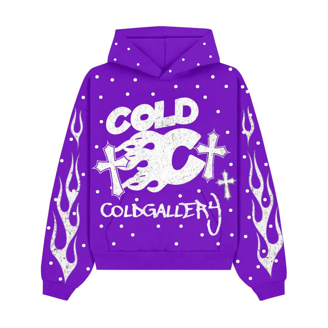 TheColdGallery Rhinestone Hoodie Purple