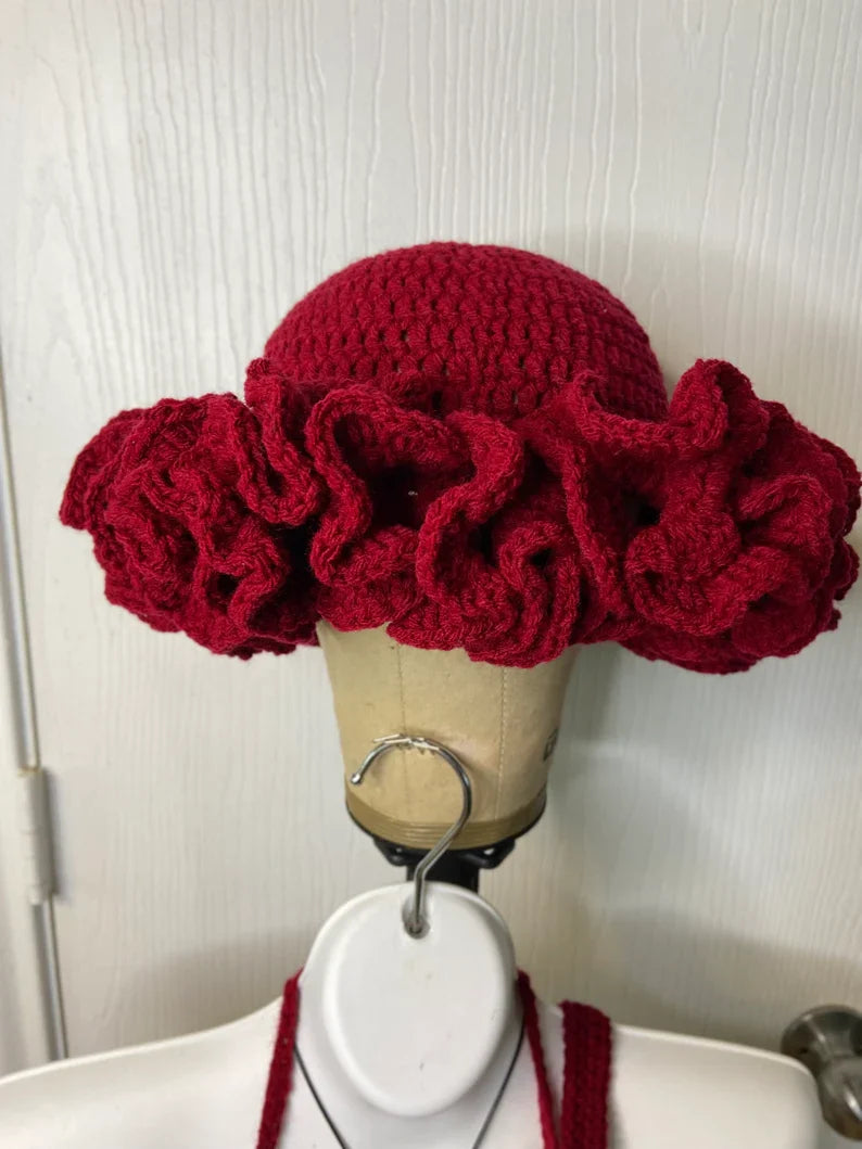 Crochet Ruffle Bucket Hat - Super Thick Ruffle