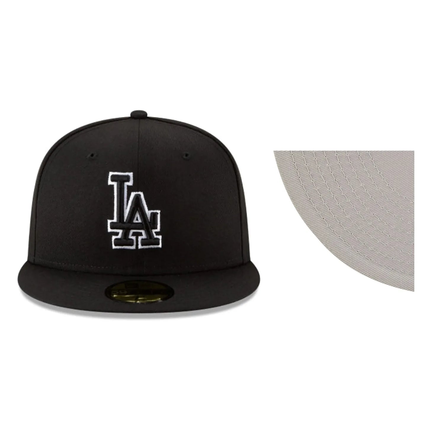 New Era Los Angeles LA Dodgers Basic Black Outline 59FIFTY Fitted Hat MLB Cap