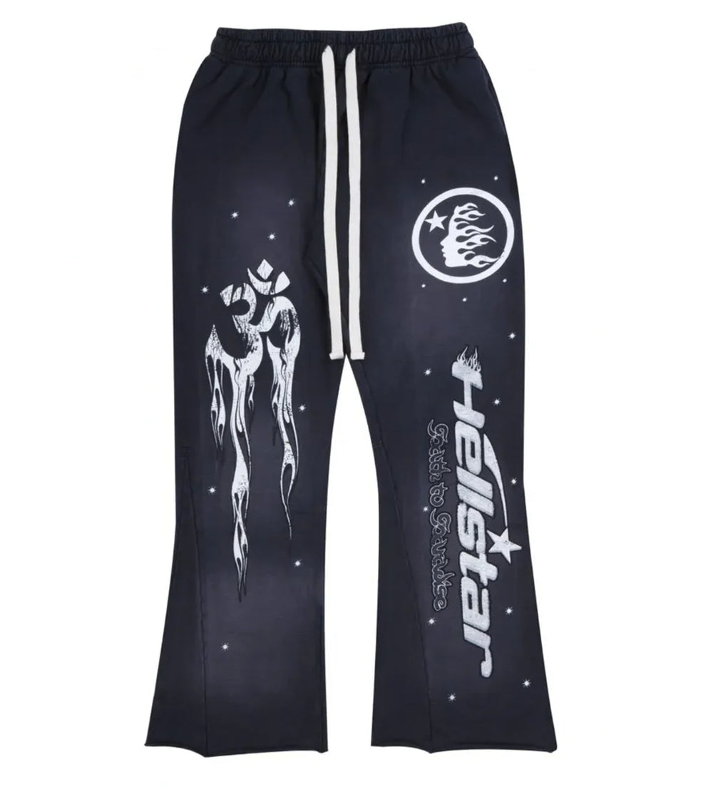 Flame Flare Hoodie Black & Pants