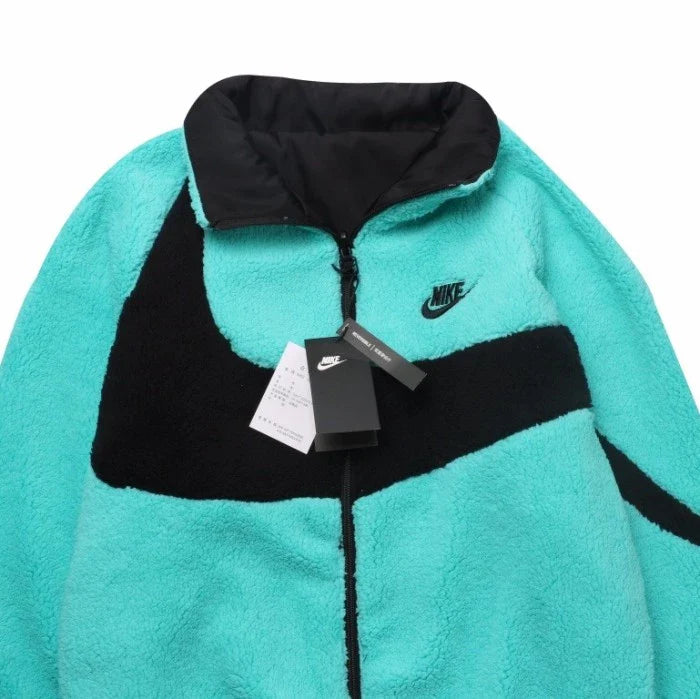 NK Full Zip Big Swoosh Reversible Boa Jacket