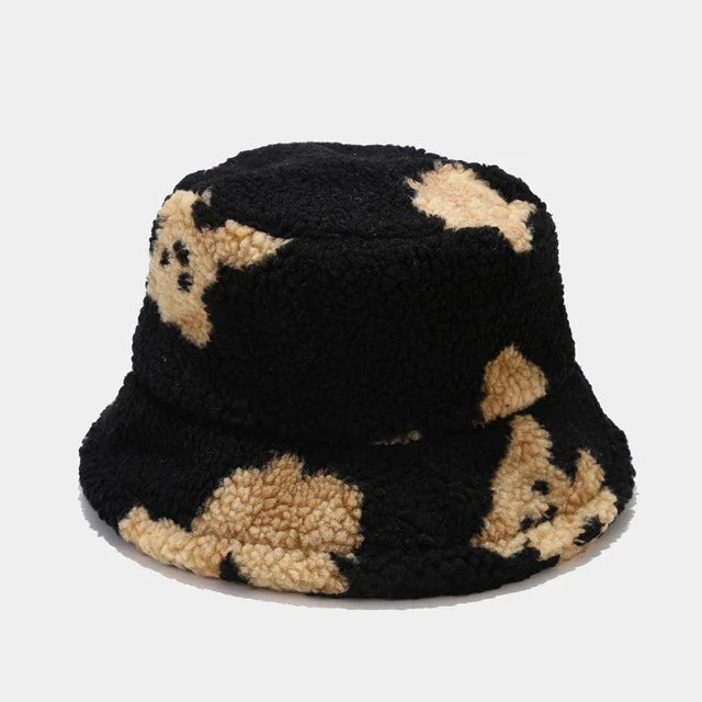 Bear bucket hat black