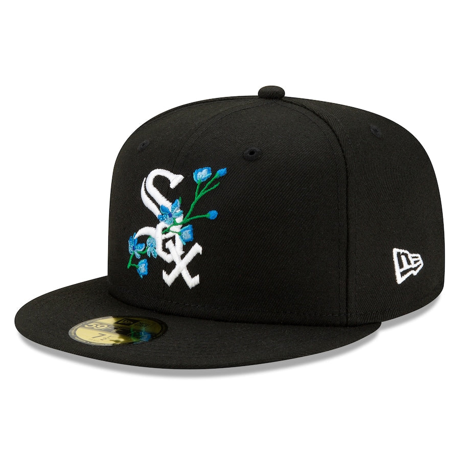 Chicago White Sox 59FIFTY MLB Side Bloom Patch Black Cap