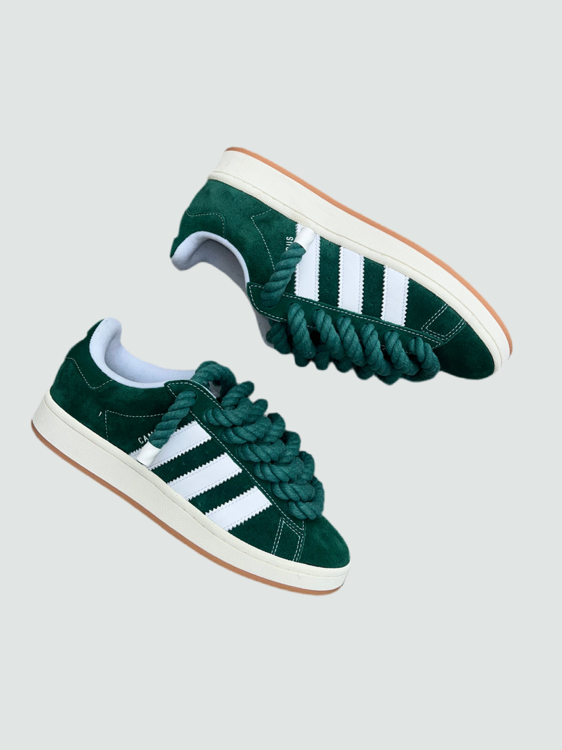 GREEN ADIDAS CAMPUS X ROPE LACES