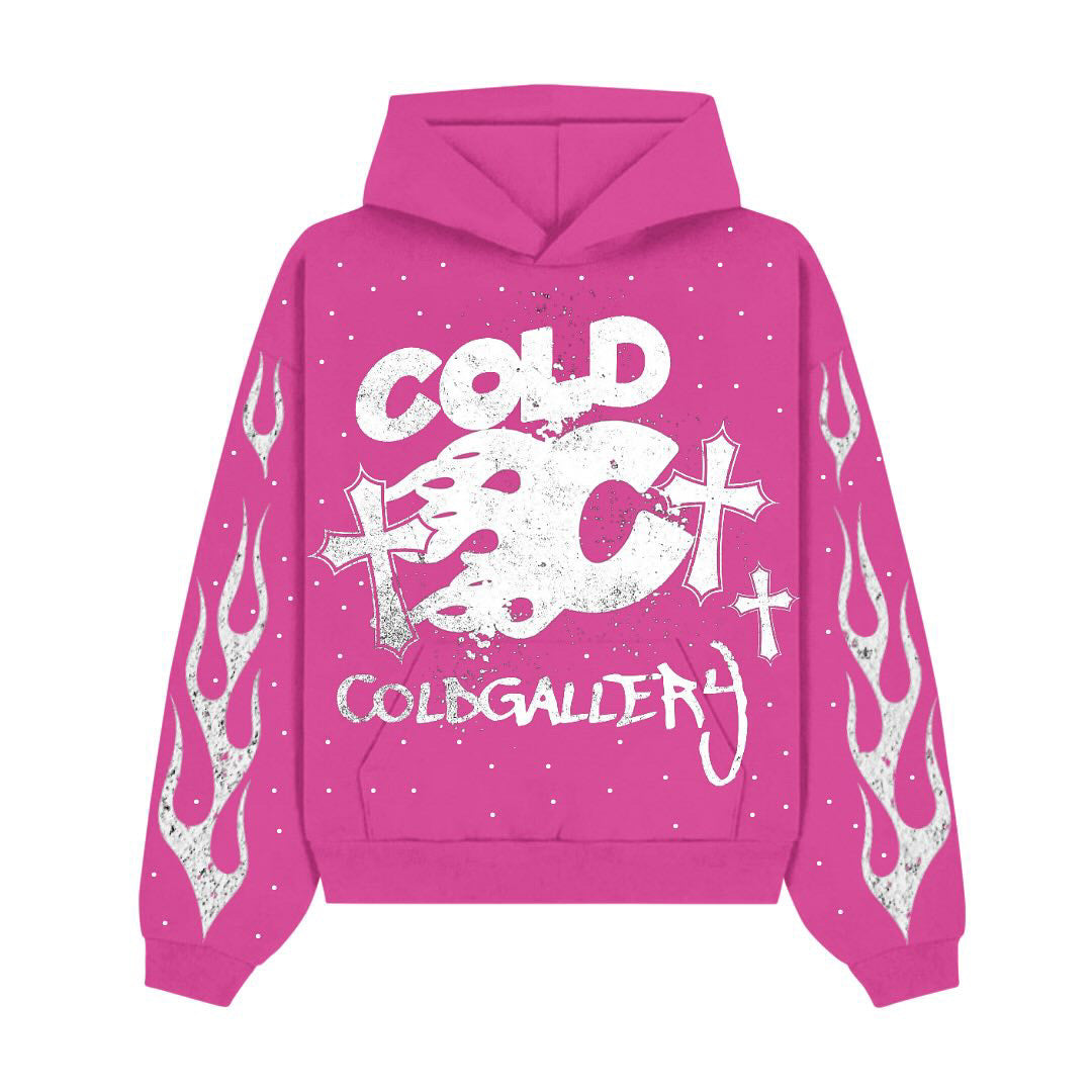 TheColdGallery Rhinestone Hoodie Pink